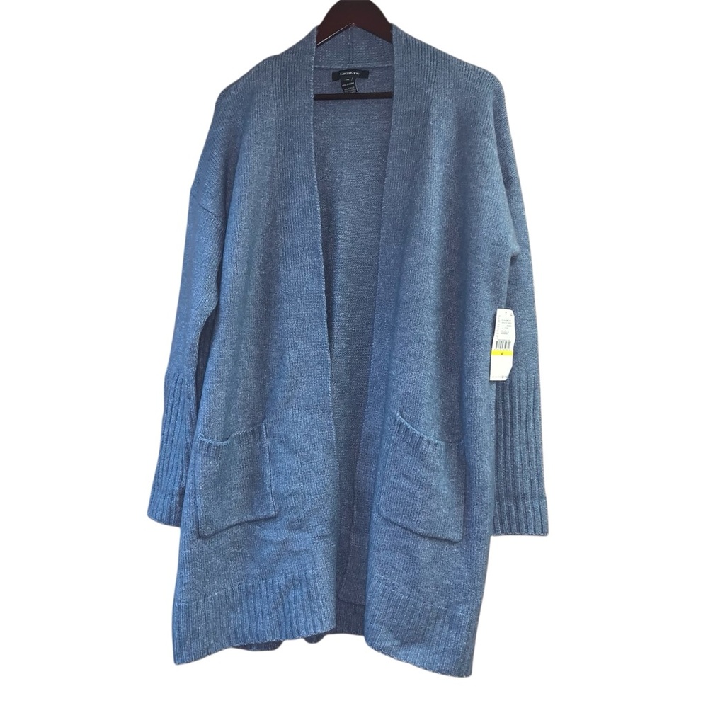 Karen Kane Blue Open Front Cardigan Sweater Woman’s size Medium